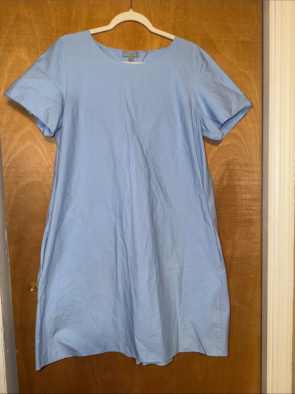 COS Light Blue Short-Sleeve Mini Dress